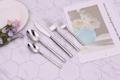 Pexo 20 Pc Silver Flatware Set, Service for 4