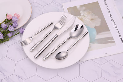 Pexo 20 Pc Silver Flatware Set, Service for 4