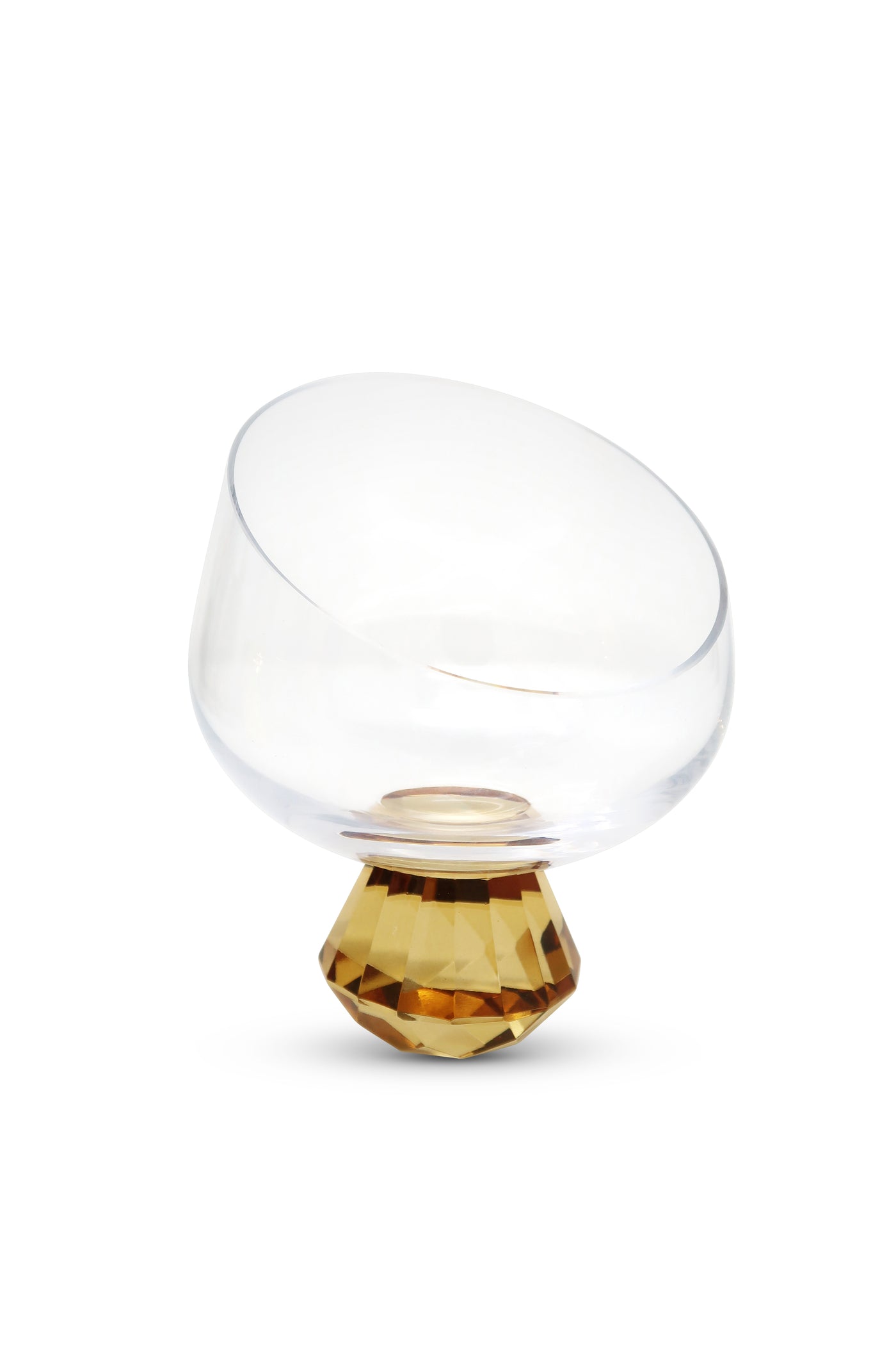 Angular Bowl with Amber Diamond Stem