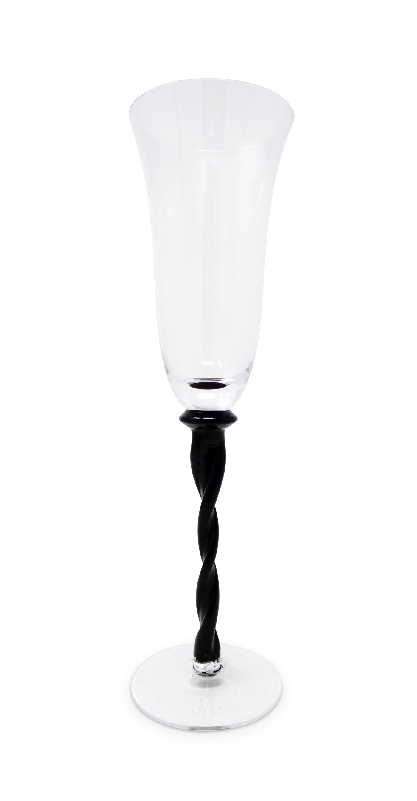 Set of 6 Glasses with Twisted Black Stem