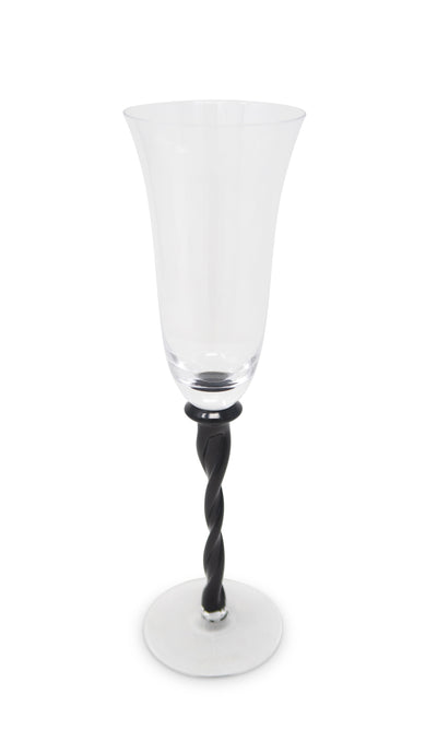 Set of 6 Glasses with Twisted Black Stem