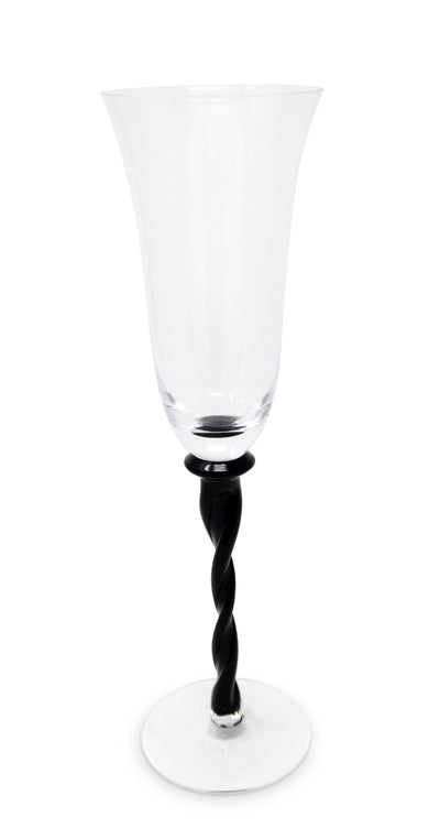 Set of 6 Glasses with Twisted Black Stem