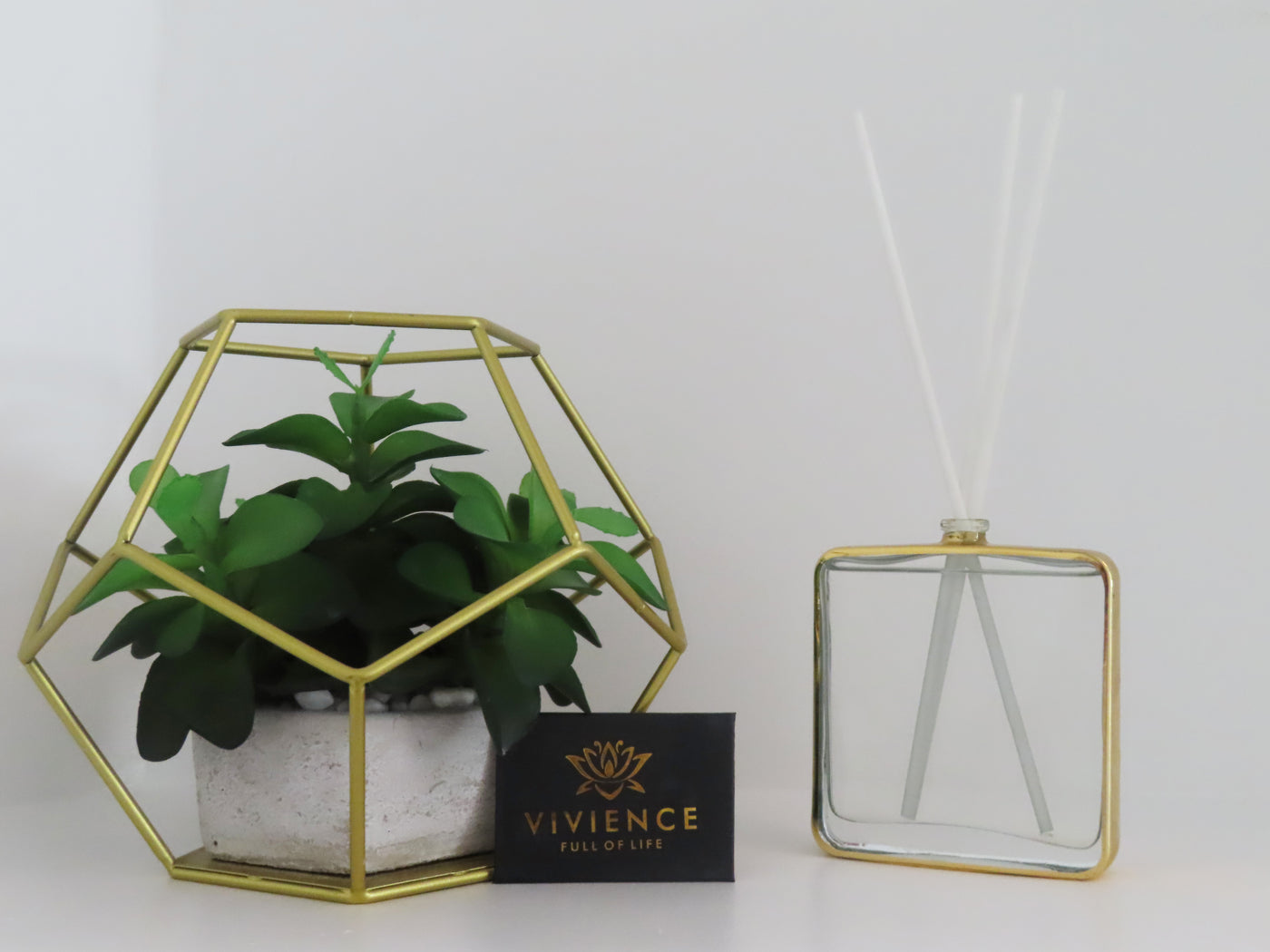 Gold Framed Square Shaped Diffuser, "Lily of the Valley" Scent