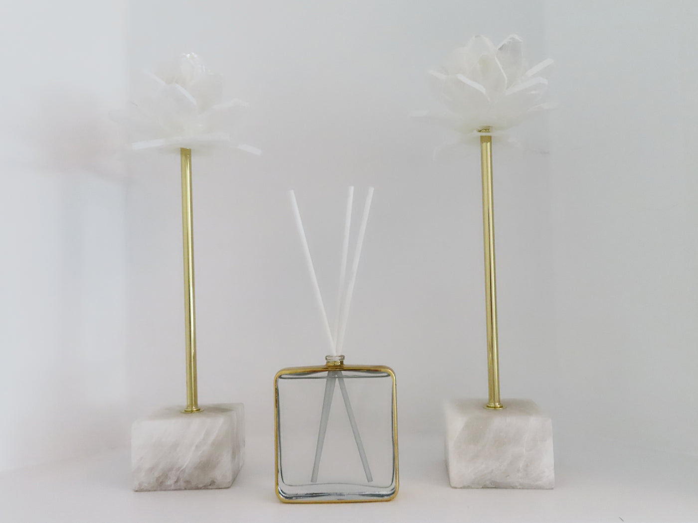 Gold Framed Square Shaped Diffuser, "Lily of the Valley" Scent