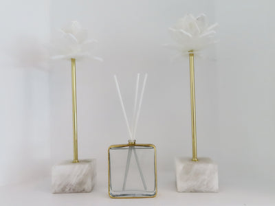 Gold Framed Square Shaped Diffuser, "Lily of the Valley" Scent