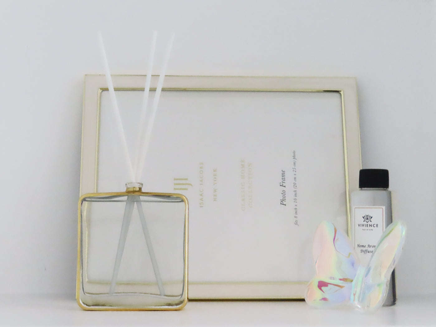 Gold Framed Square Shaped Diffuser, "Lily of the Valley" Scent