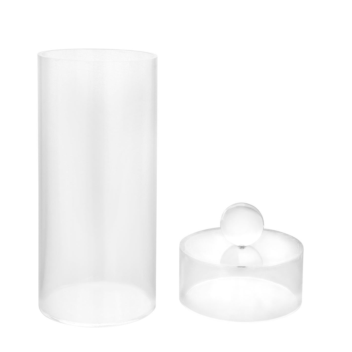 Acrylic Canister with Ball Knob, Available in 3 sizes