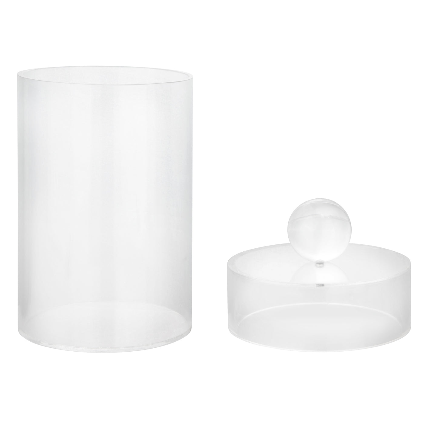 Acrylic Canister with Ball Knob, Available in 3 sizes