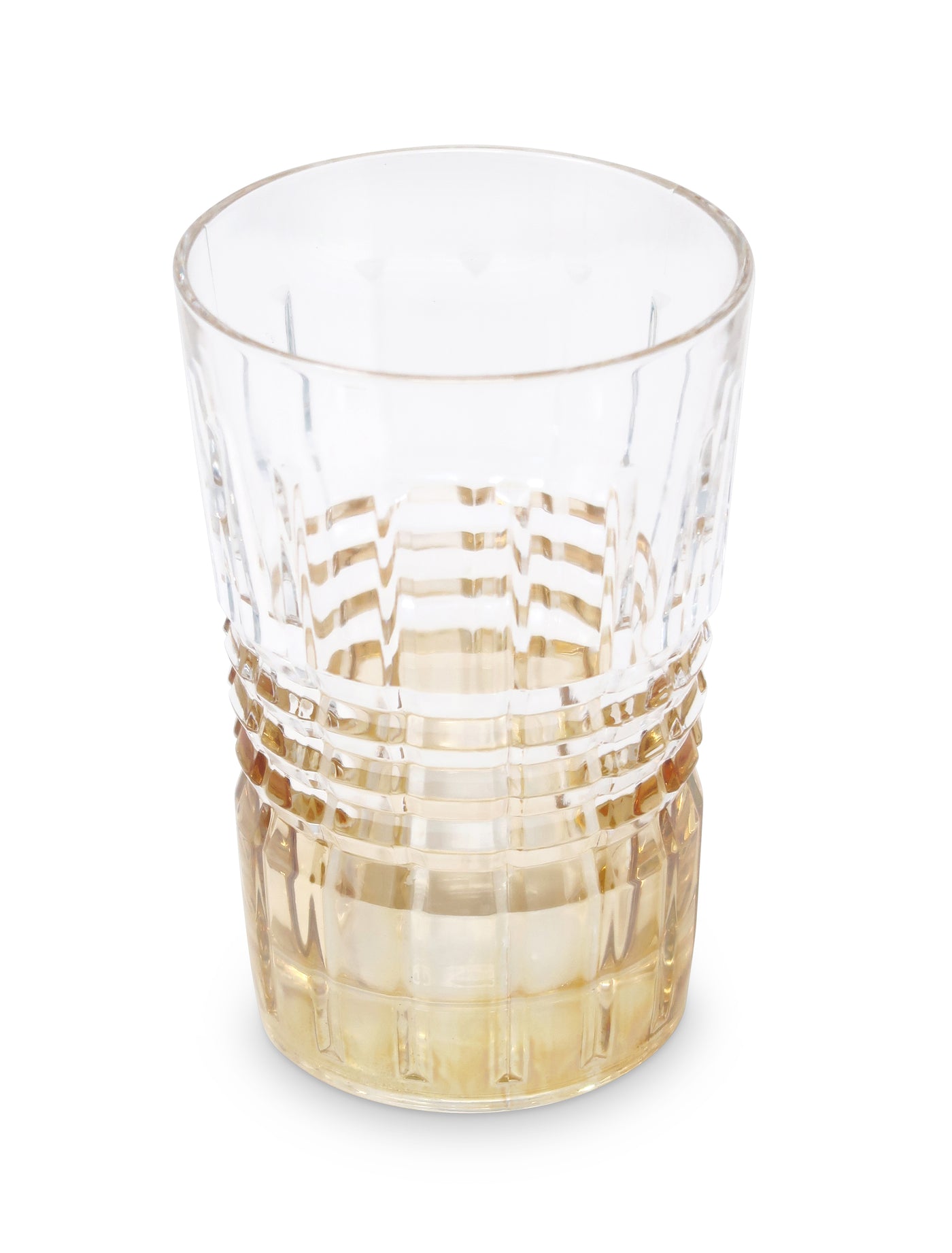 Liscio Ottico - Elegant Set of 6 Glass Glasses with Amber Shade on Bottom