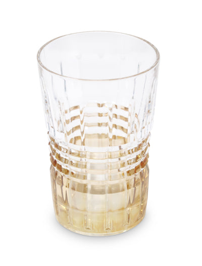 Liscio Ottico - Elegant Set of 6 Glass Glasses with Amber Shade on Bottom