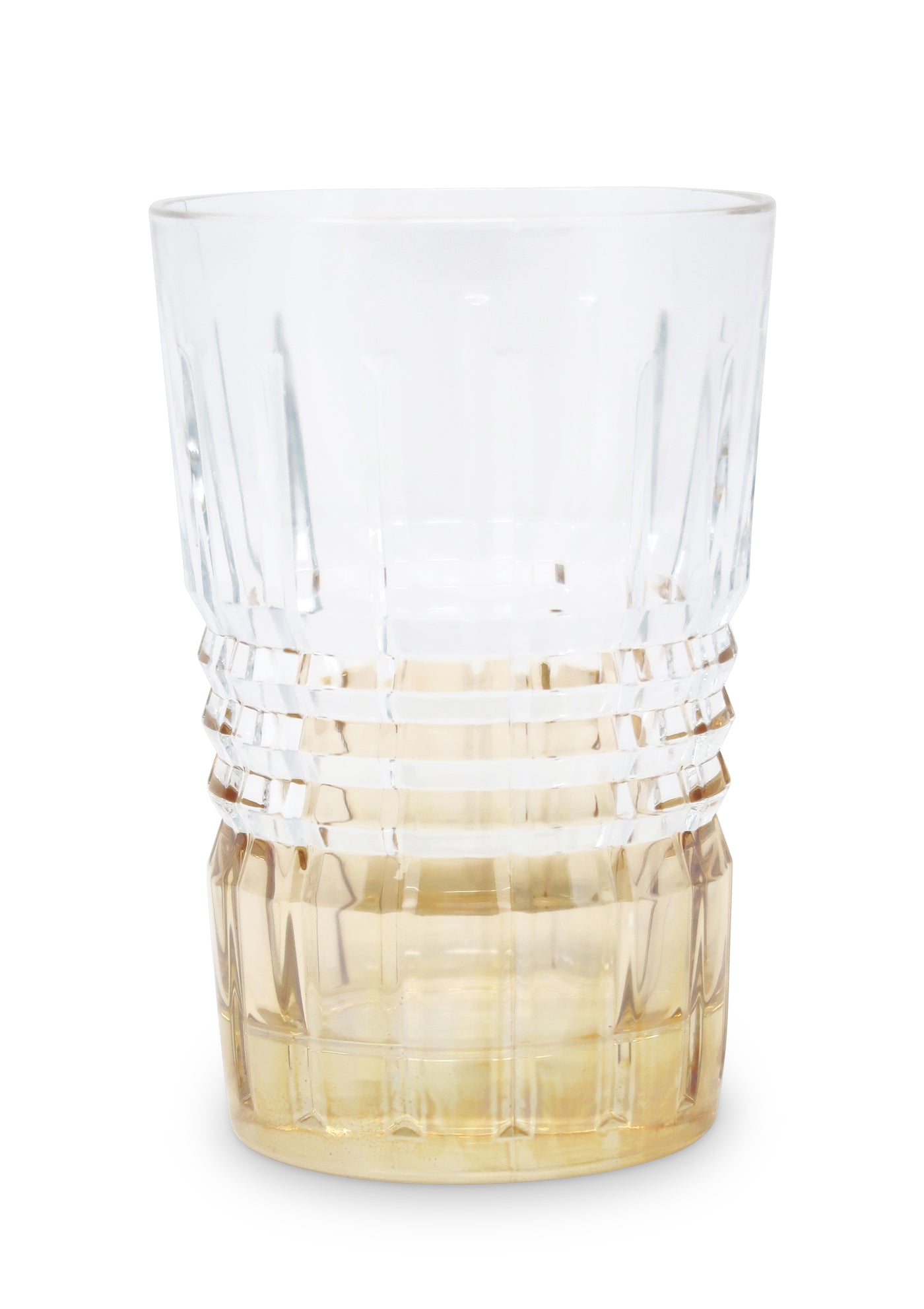 Liscio Ottico - Elegant Set of 6 Glass Glasses with Amber Shade on Bottom
