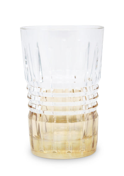 Liscio Ottico - Elegant Set of 6 Glass Glasses with Amber Shade on Bottom