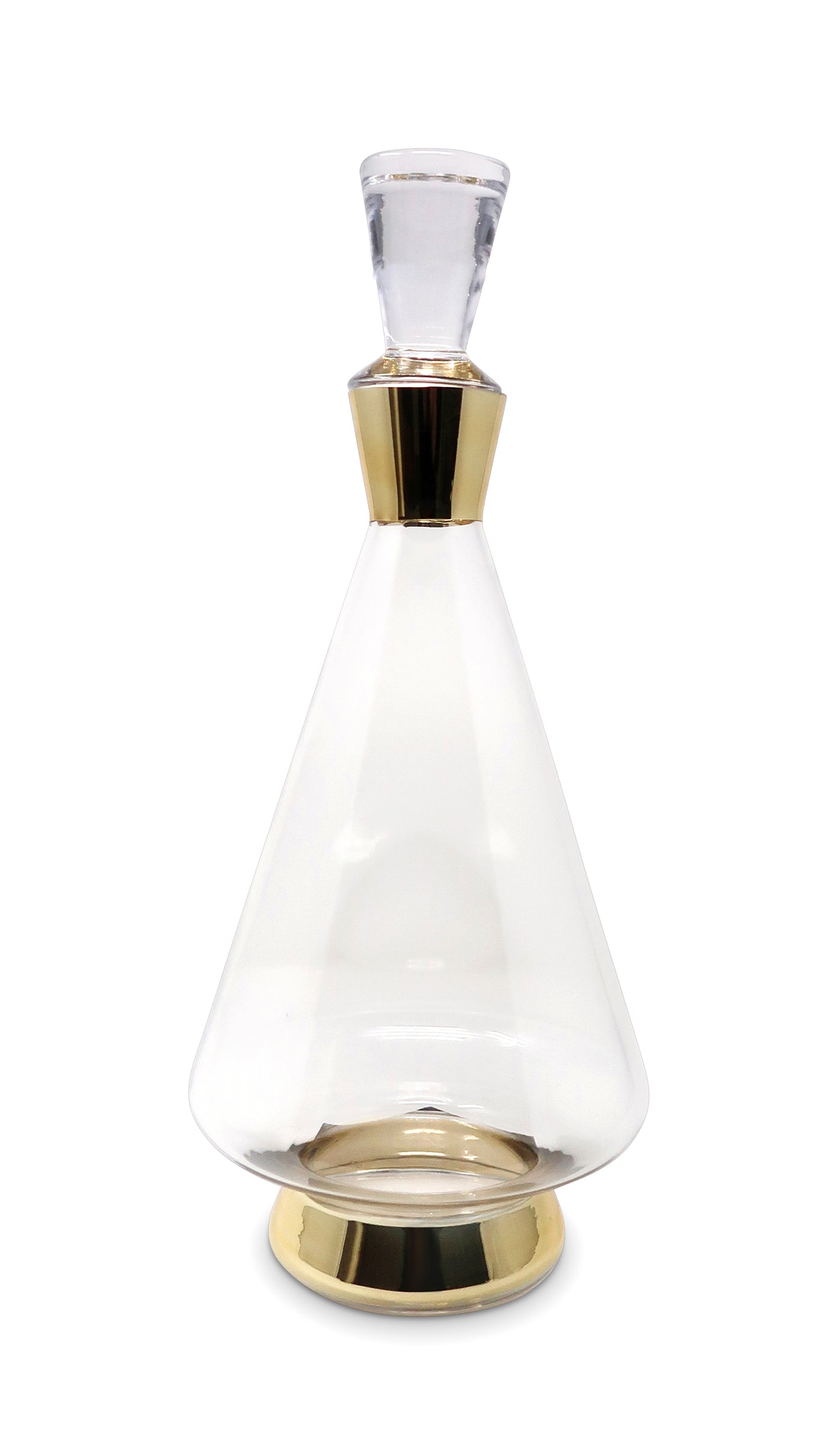 Glass Decanter with Gold Accents