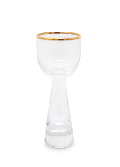 Set of 6 Shot Glasses with Gold Rim