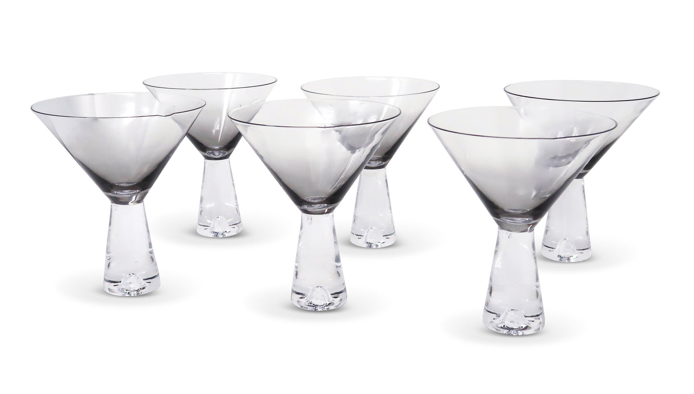 Set of 6 Ombré Smoke Martini Cups