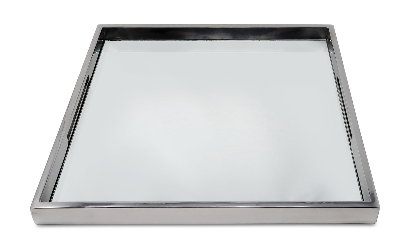 Large Square Silver Mirror Tray (3 Color Options)