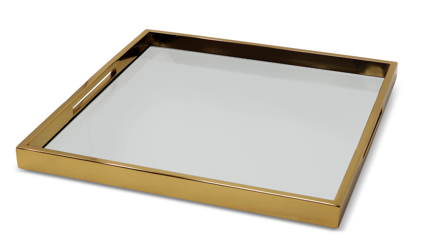 Large Square Silver Mirror Tray (3 Color Options)