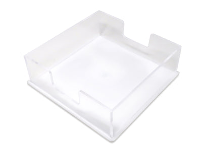 Acrylic Square Napkin Holder with White Base, 8"L