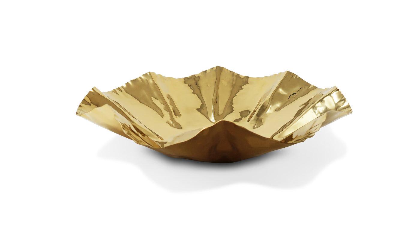 Gold Crushed Platter, 16.5"L