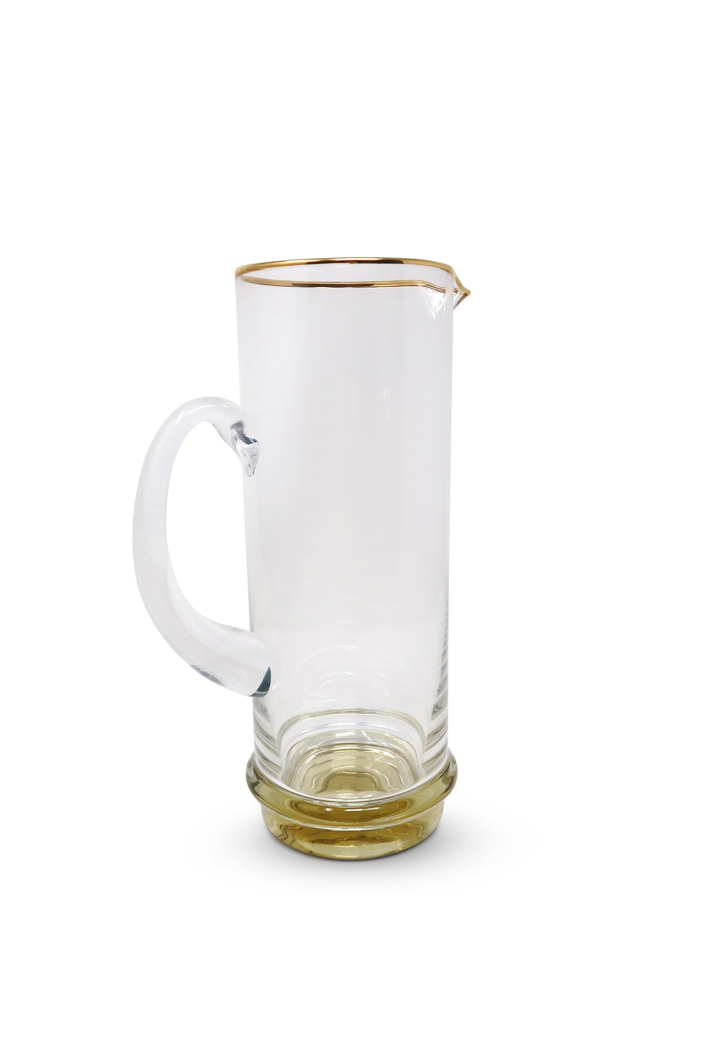 Pitcher with Gold Base and Rim, 10.5"H