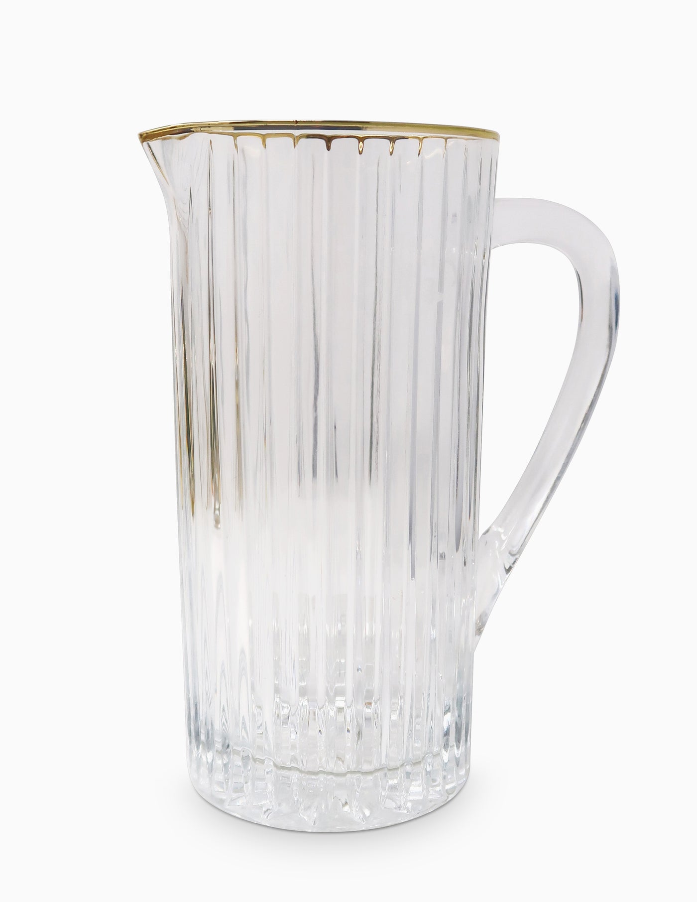 Liscio Ottico - Pitcher with Linear Design and Gold Rim