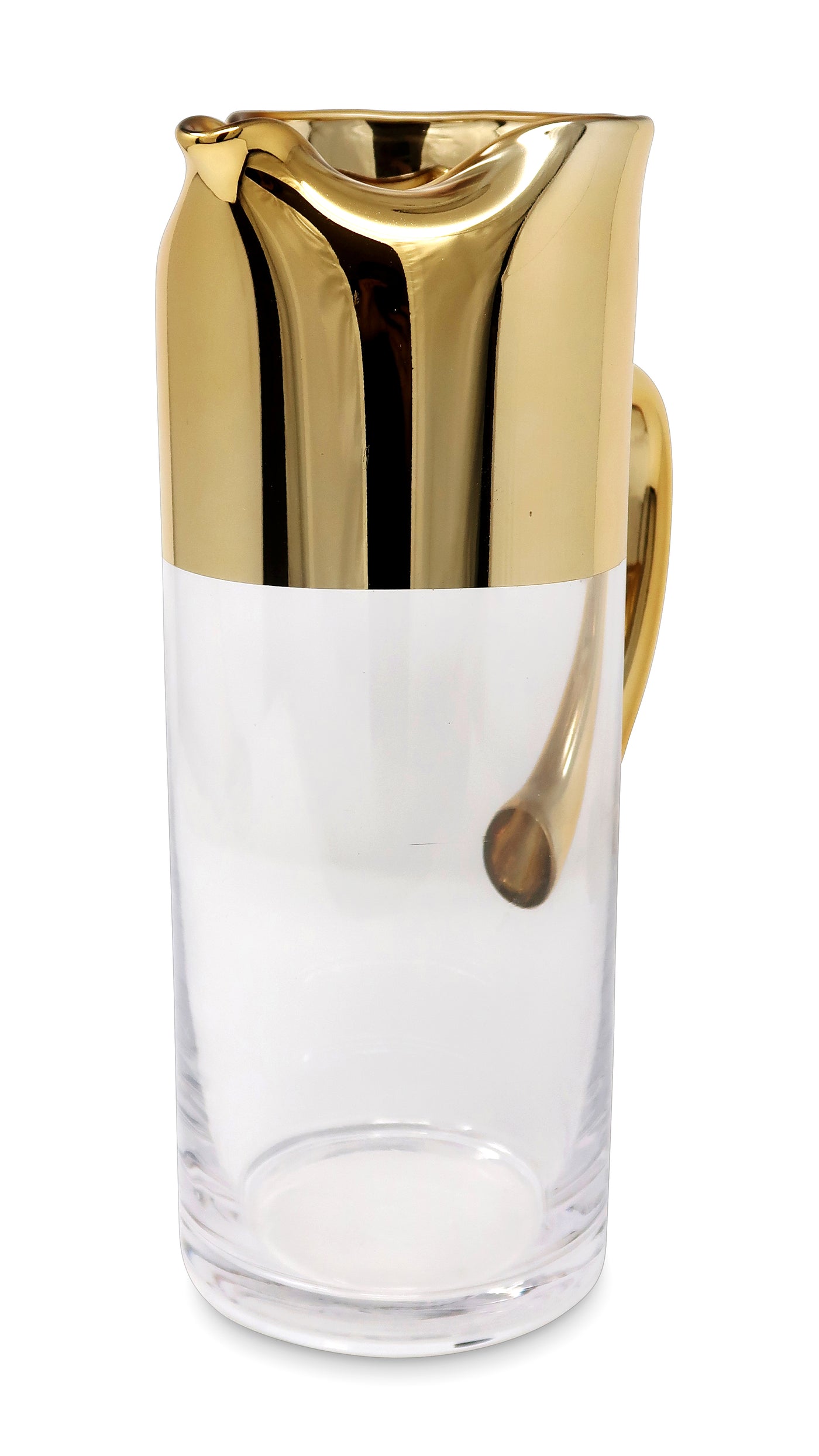 Glass Pitcher with Gold Handle and Top