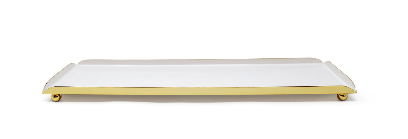 Gold and White 3 Bowl Relish Dish