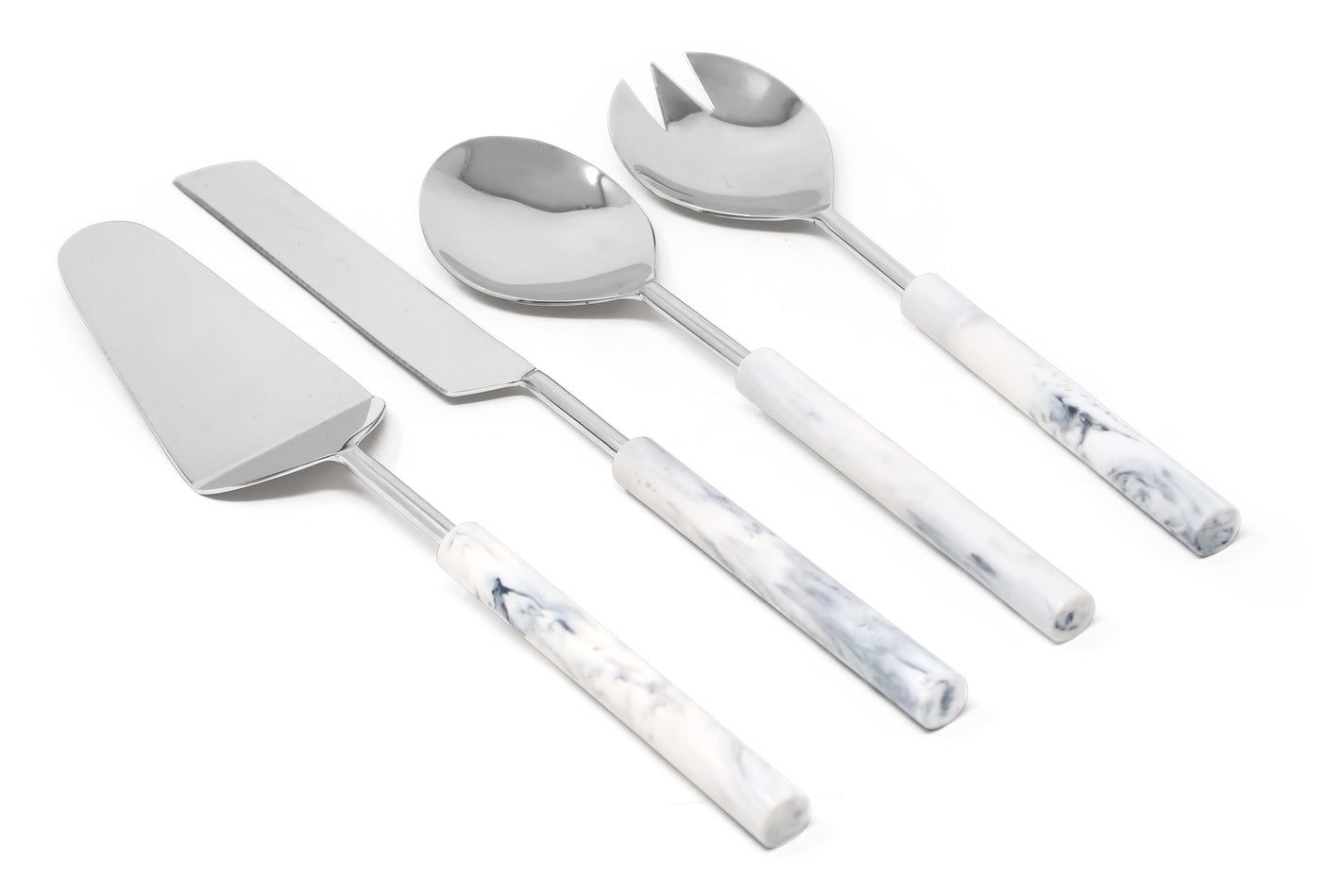 Cake/Salad Server Set with Marble Handle