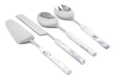 Cake/Salad Server Set with Marble Handle