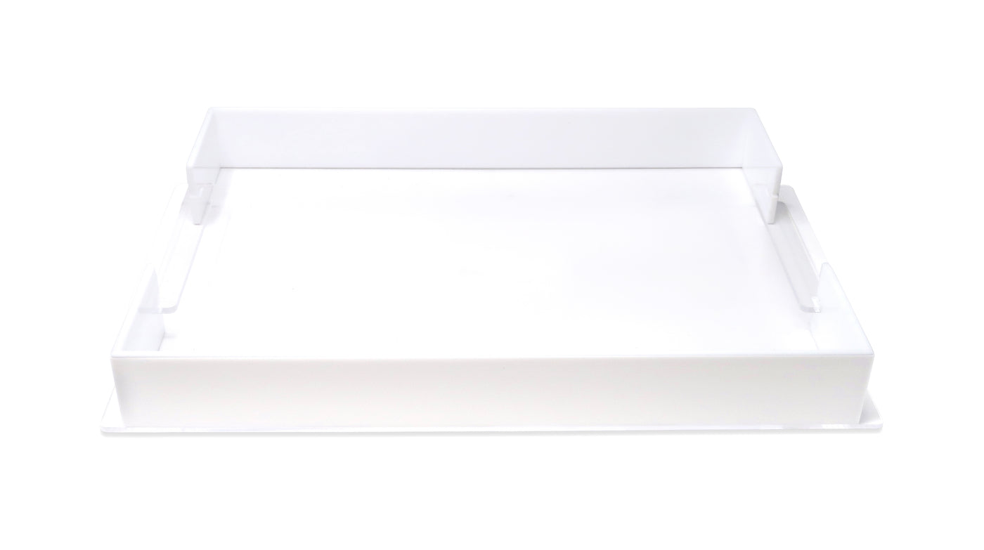 Acrylic Rectangular Tray with Gold Sides, 17.75"L x 11.75"W