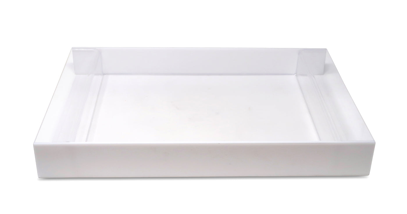 Rectangular Acrylic Tray with 2 Gold Sides, 17.75"L