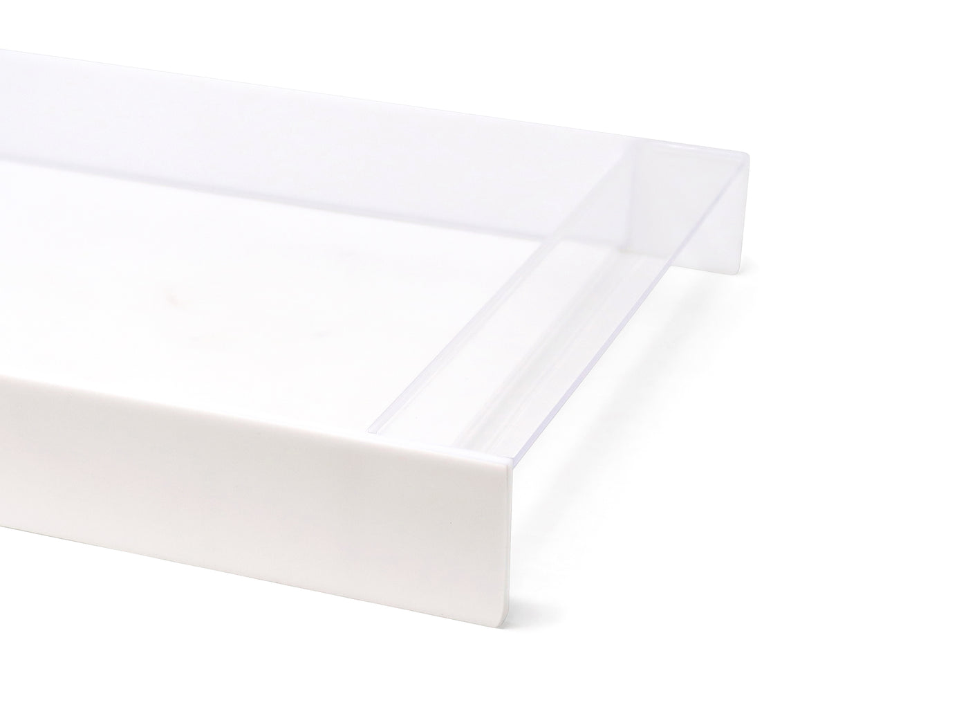 Rectangular Acrylic Tray with 2 Gold Sides, 17.75"L