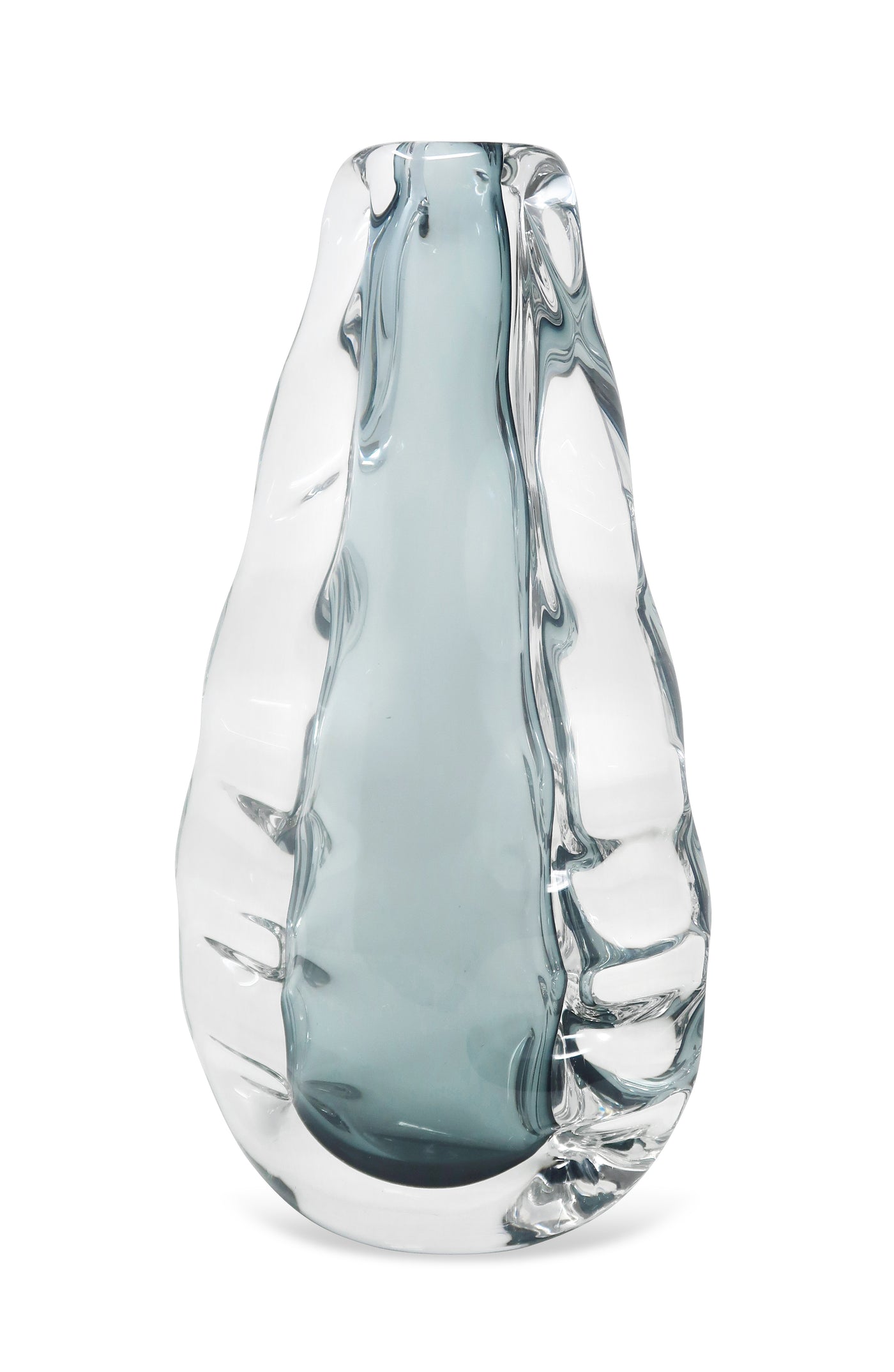 Crystal Double Wall Vase with Smoked Inner