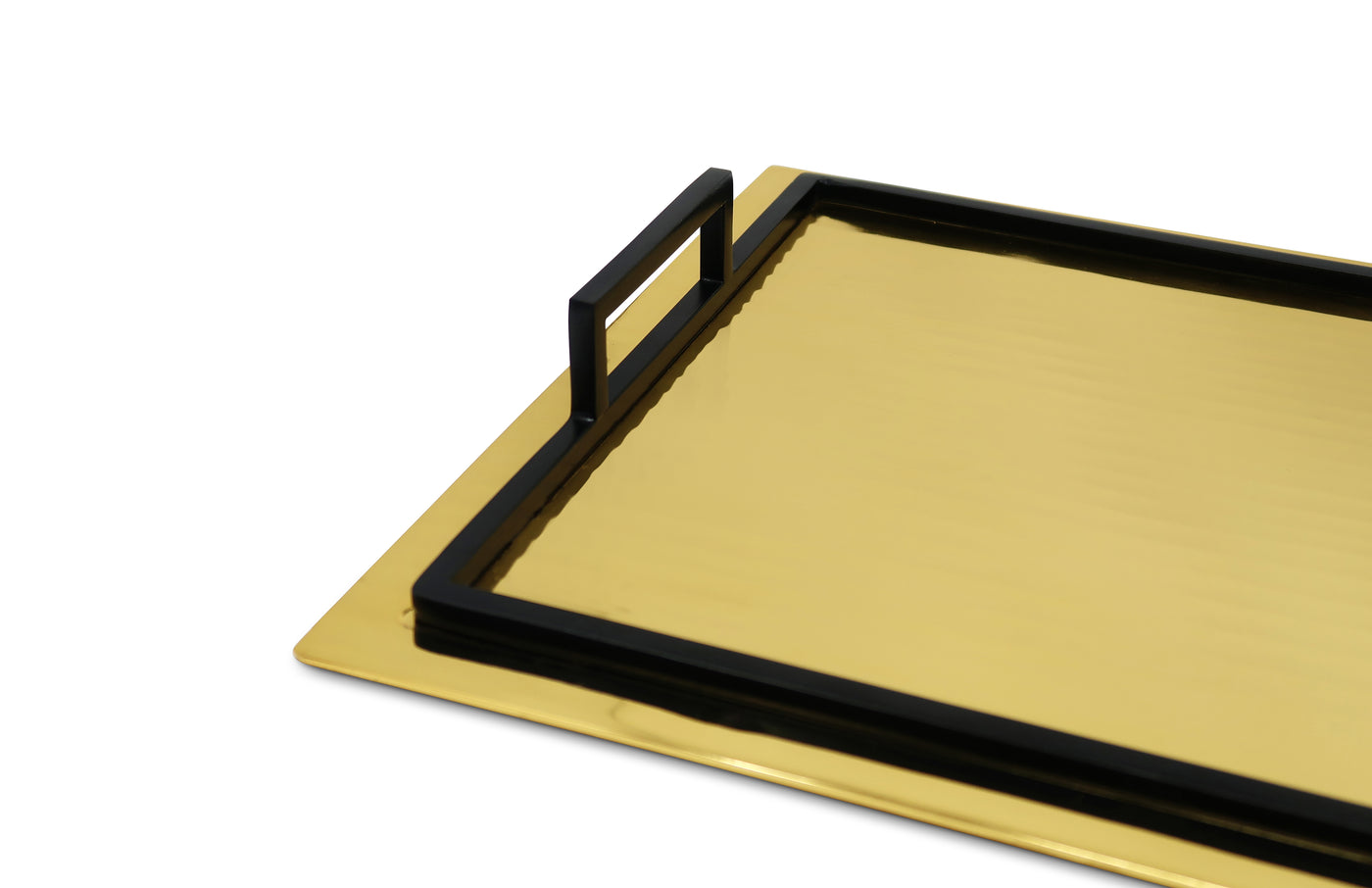 Serving Tray with Handles and Glossy Textured Design