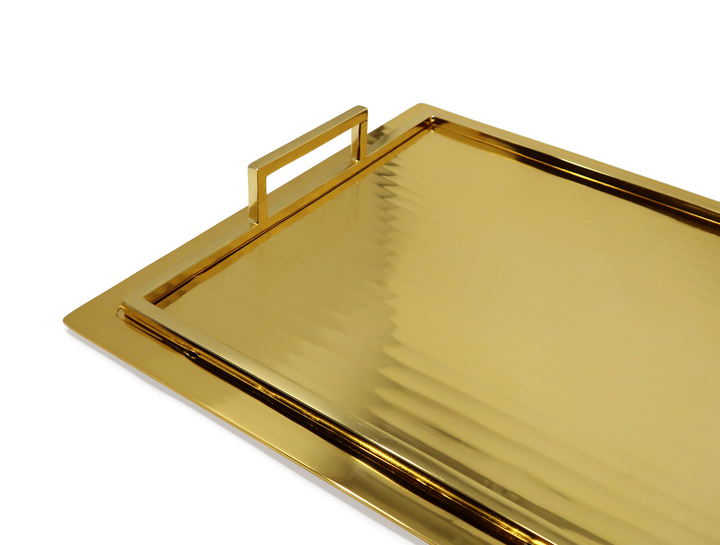 Serving Tray with Handles and Glossy Textured Design