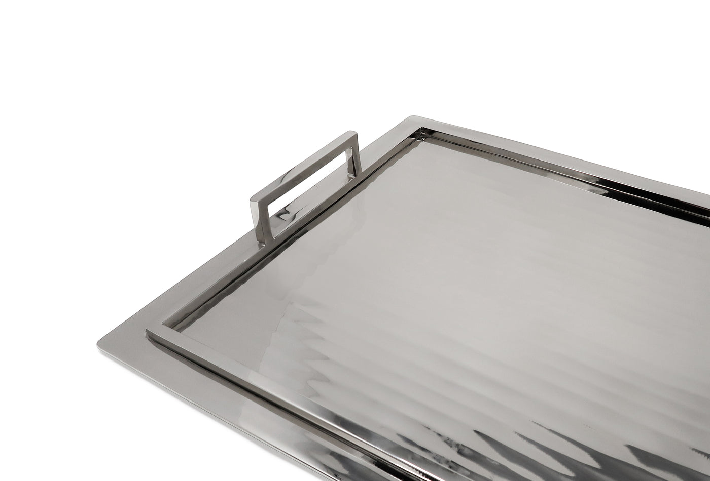 Serving Tray with Handles and Glossy Textured Design