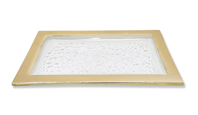 Oblong Tray with Gold Border (3 sizes)