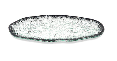 Oval Tray with Scattered Black Design - 13.5"L