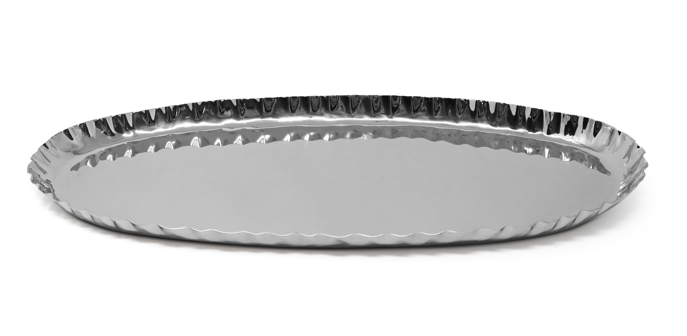 Stainless Steel Crushed Oblong Tray, 17.5"L