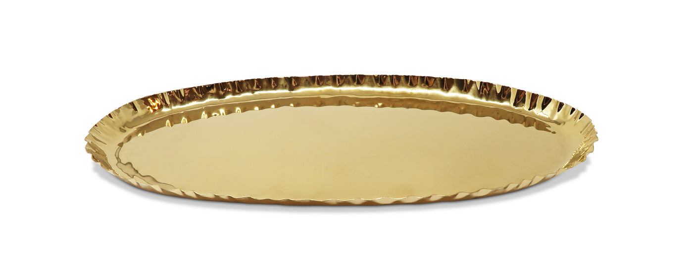 Stainless Steel Crushed Oblong Tray, 17.5"L