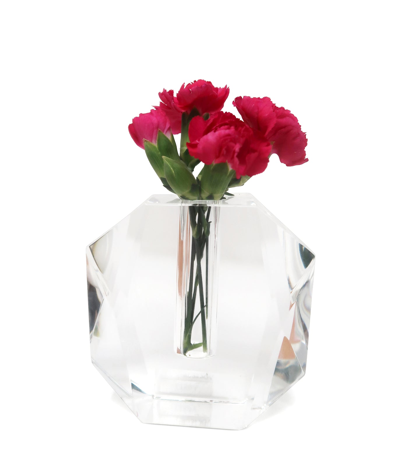 Crystal Bud Vase with a Dimensional Design, 5"H
