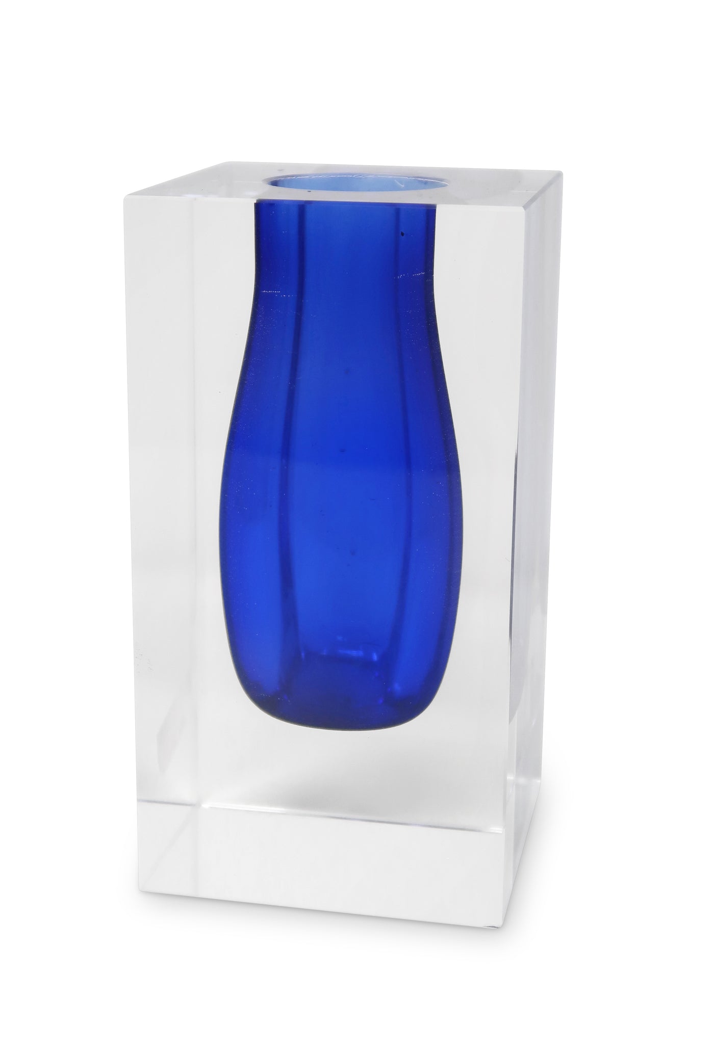 Double Wall Crystal Bud Vase Colored Inner