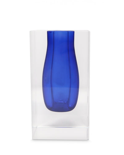 Double Wall Crystal Bud Vase Colored Inner