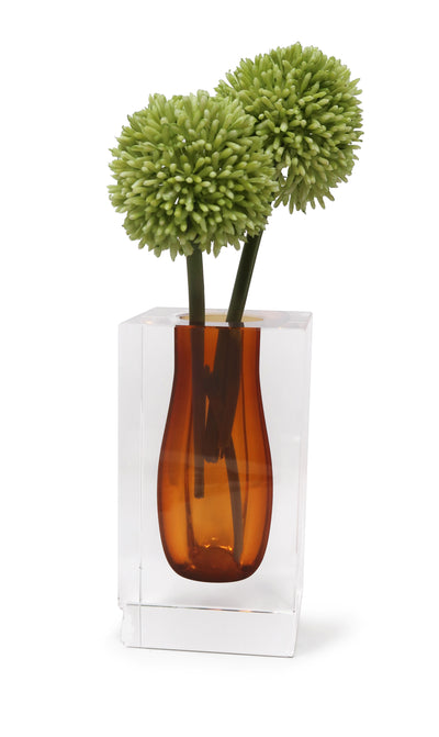 Double Wall Crystal Bud Vase Colored Inner