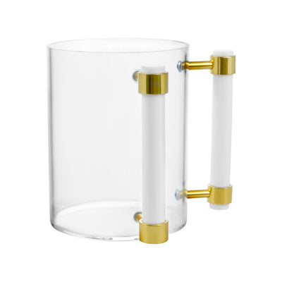 Acrylic Wash Cup with White/Clear/Marble Handles