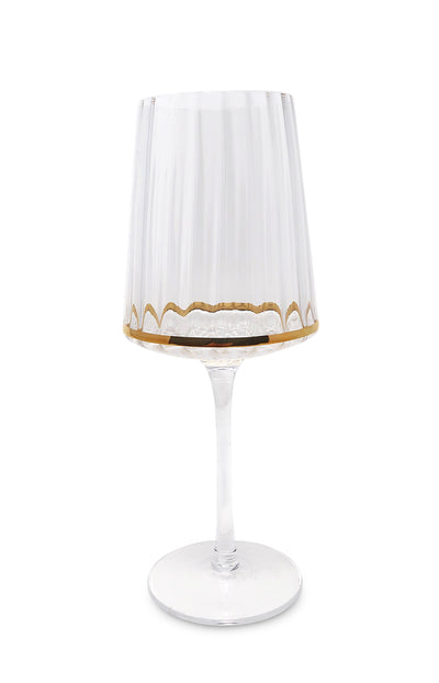 Set of 6 Glasses with Gold Rim on the Bottom