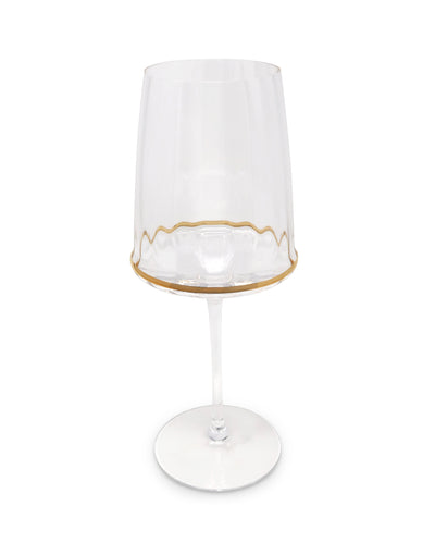 Set of 6 Glasses with Gold Rim on the Bottom