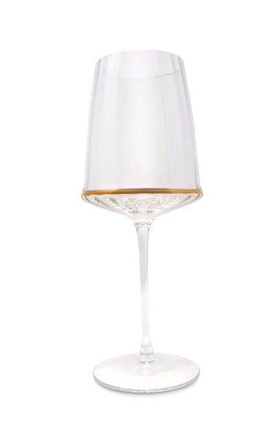 Set of 6 Glasses with Gold Rim on the Bottom