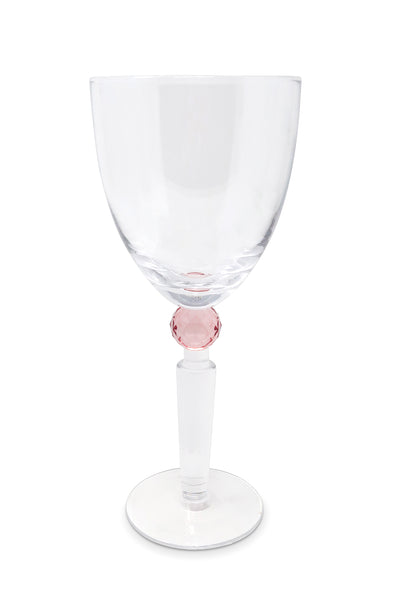 Set of 6 Wine Glasses with Diamond on Stem