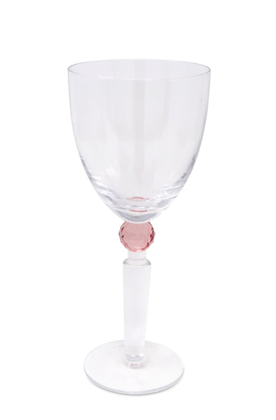 Set of 6 Wine Glasses with Diamond on Stem